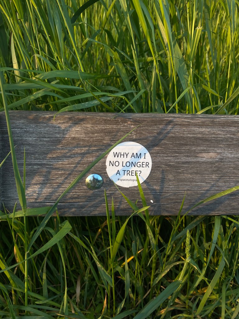 Why am I no longer a tree? Sticker in the streets of Slovenia, 2022 © by @Space_Utopian (Slovenia).